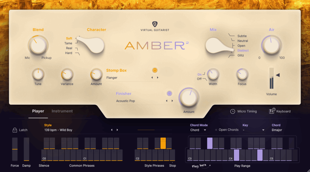 A screen shot of Amber2 playing one of the tracks in the song.